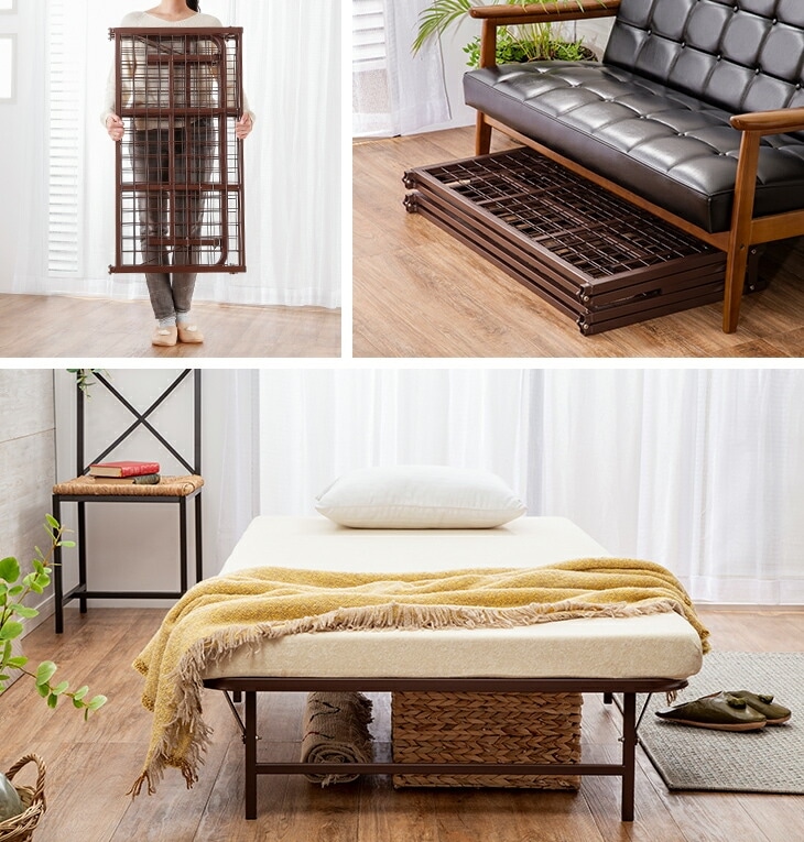 収納式折りたたみパイプベッド シングル｜ファミリー・ライフ公式通販