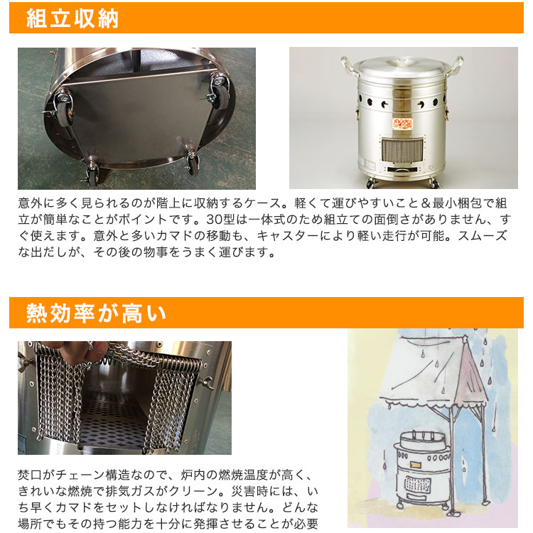 ヤマヤ物産 大型炊き出し器 まかないくん30型 基本セット ｜ あんしん