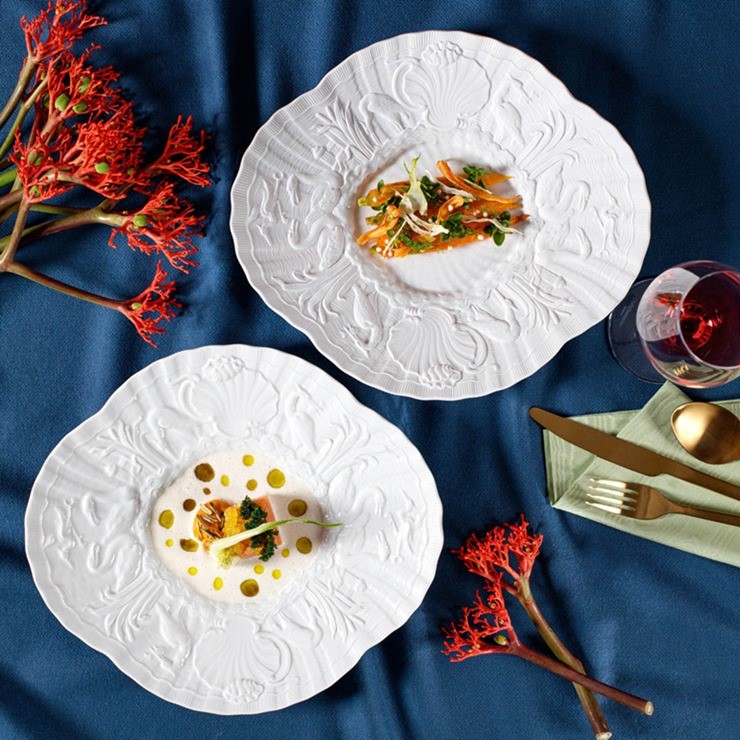 マイセン 波の戯れ エスニック リーフディッシュ5枚セット 000000