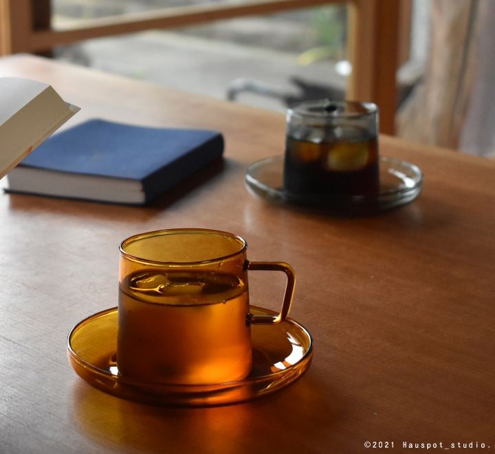 耐熱スクエアハンドル グラスマグ｜レンジ可 食洗機可 熱湯可｜直径8cm