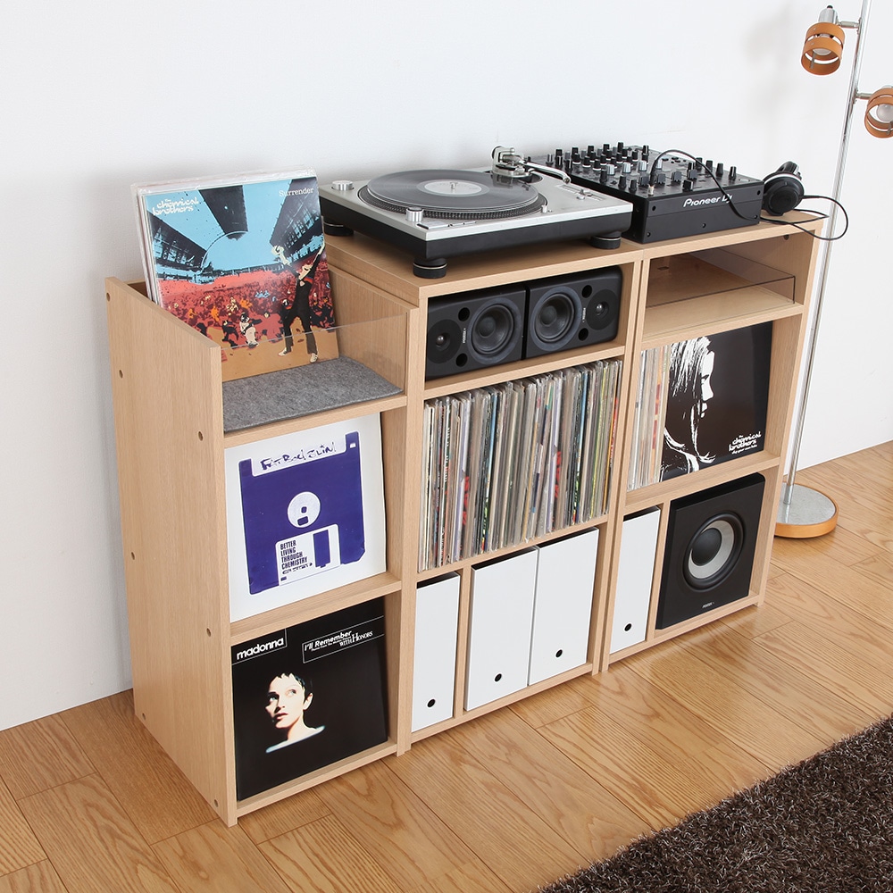 レコードコレクションシェルフ 幅49.5cm×奥行40.5cm 1台でレコード