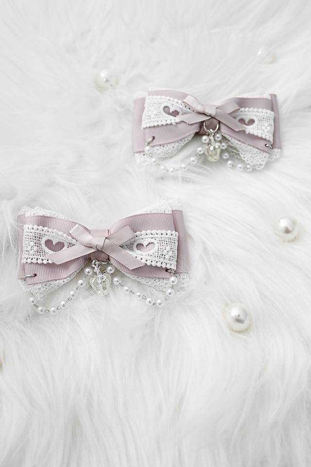 Princess Melody】クラウン×ハートレースりぼんクリップ 2個SET