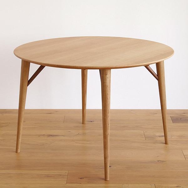 ラウンドテーブル 円形 100 110 120 高さ72cm オーク 無垢材 WHITE