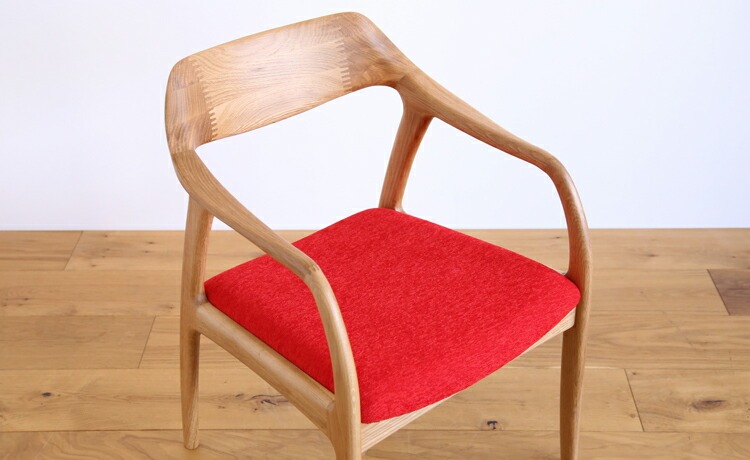 ワープ2 ダイニングチェア/椅子(アームチェア) 無垢材 ウォールナット