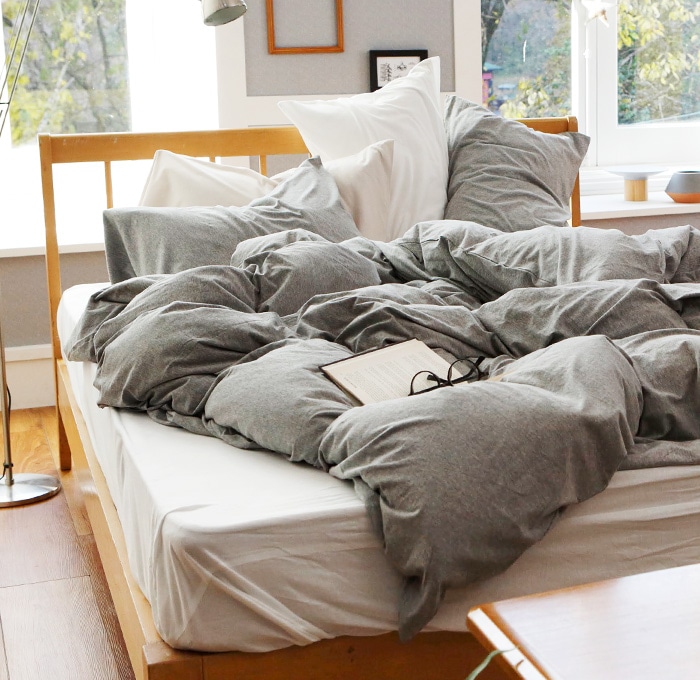 Fab the Home Plain Knit プレインニット ベッドシーツD ダブル [140