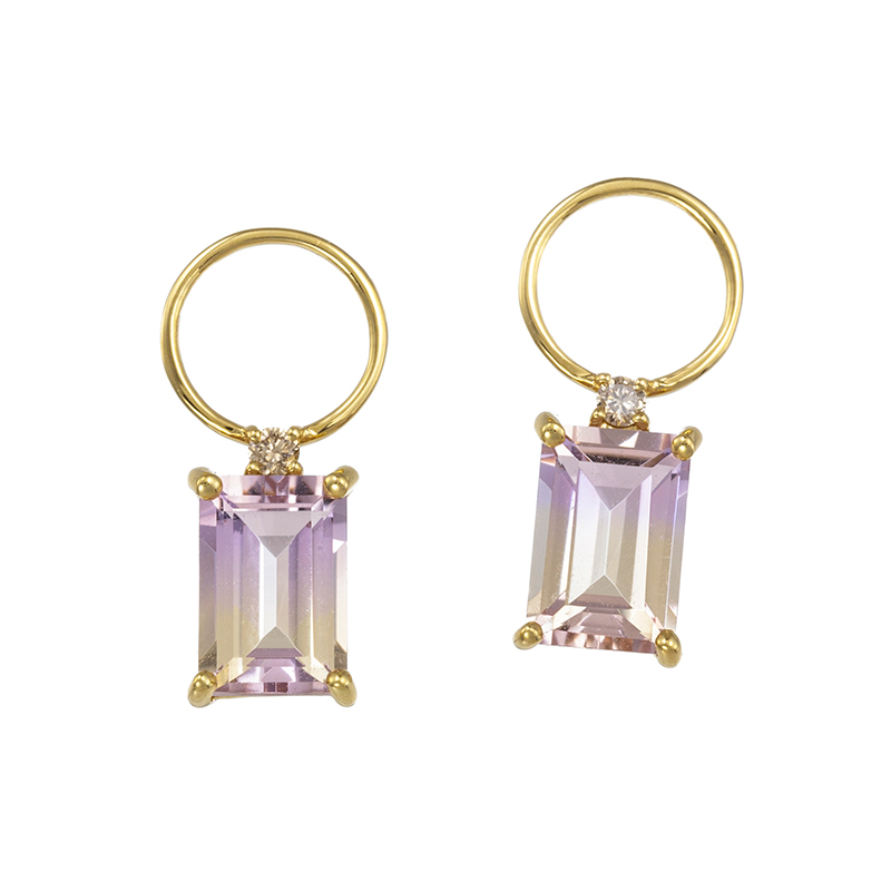 K18YG アメトリン ブラウンダイヤ チャーム AME 約1.00ct BRD 約0.02ct