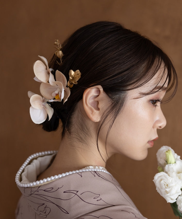 髪飾り 胡蝶蘭(小)5点セット – ゆかた館グレース