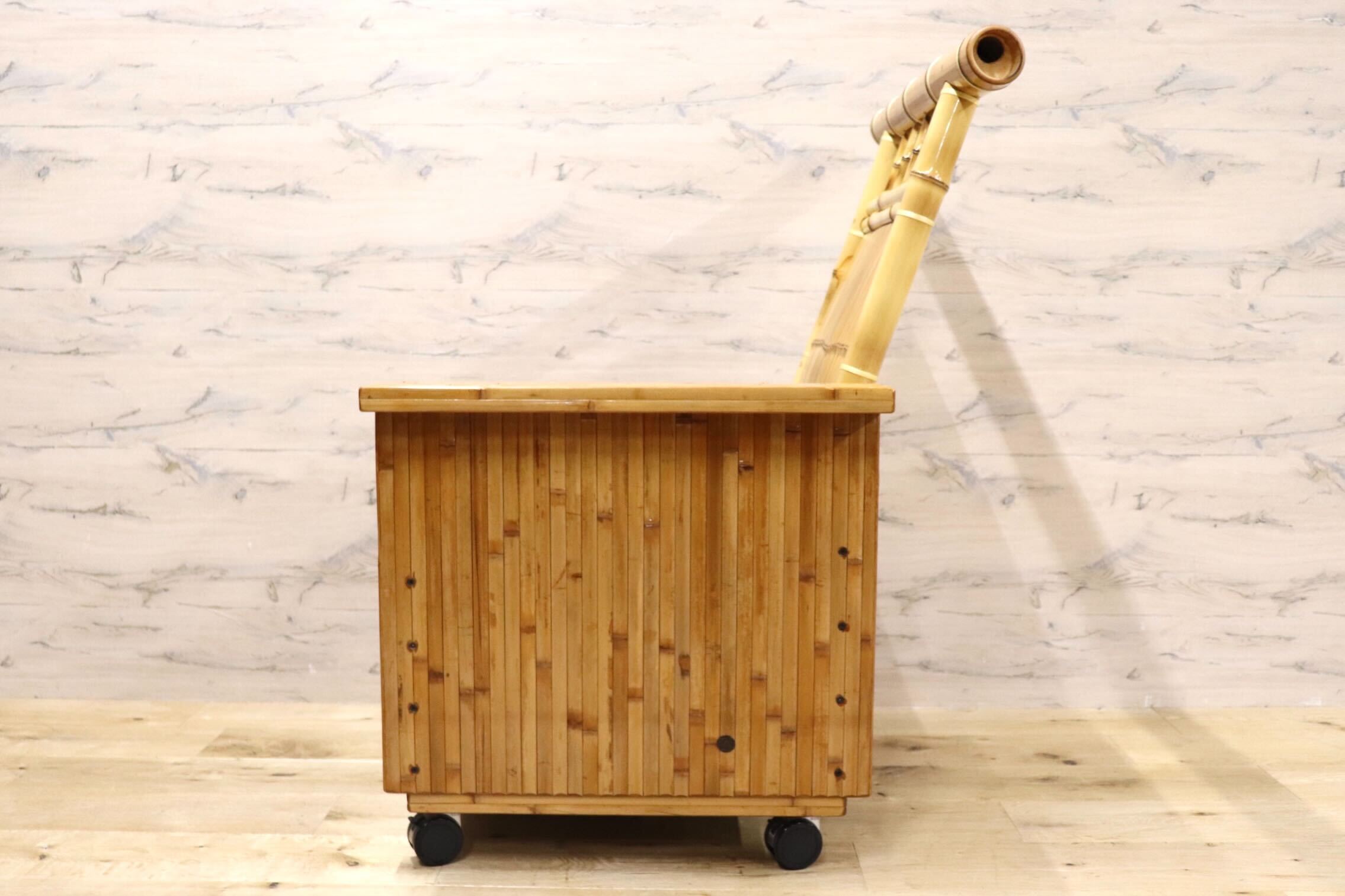 GMGN375○梅里竹芸 1人掛けソファ アームチェア 左高タイプ 高級 真竹