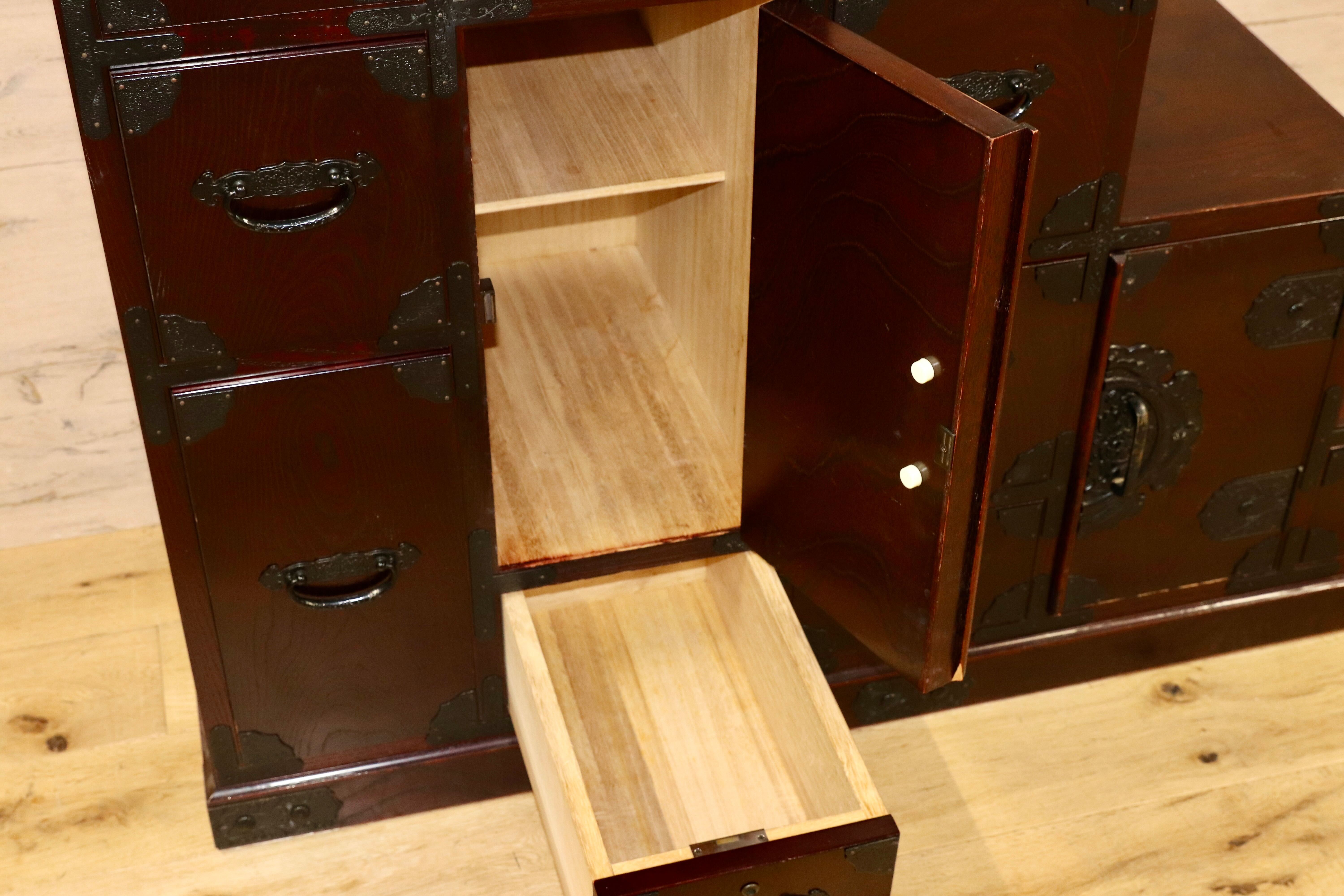 GMGK497○筑後民芸家具 階段箪笥 時代箪笥 レトロ 和家具 和モダン