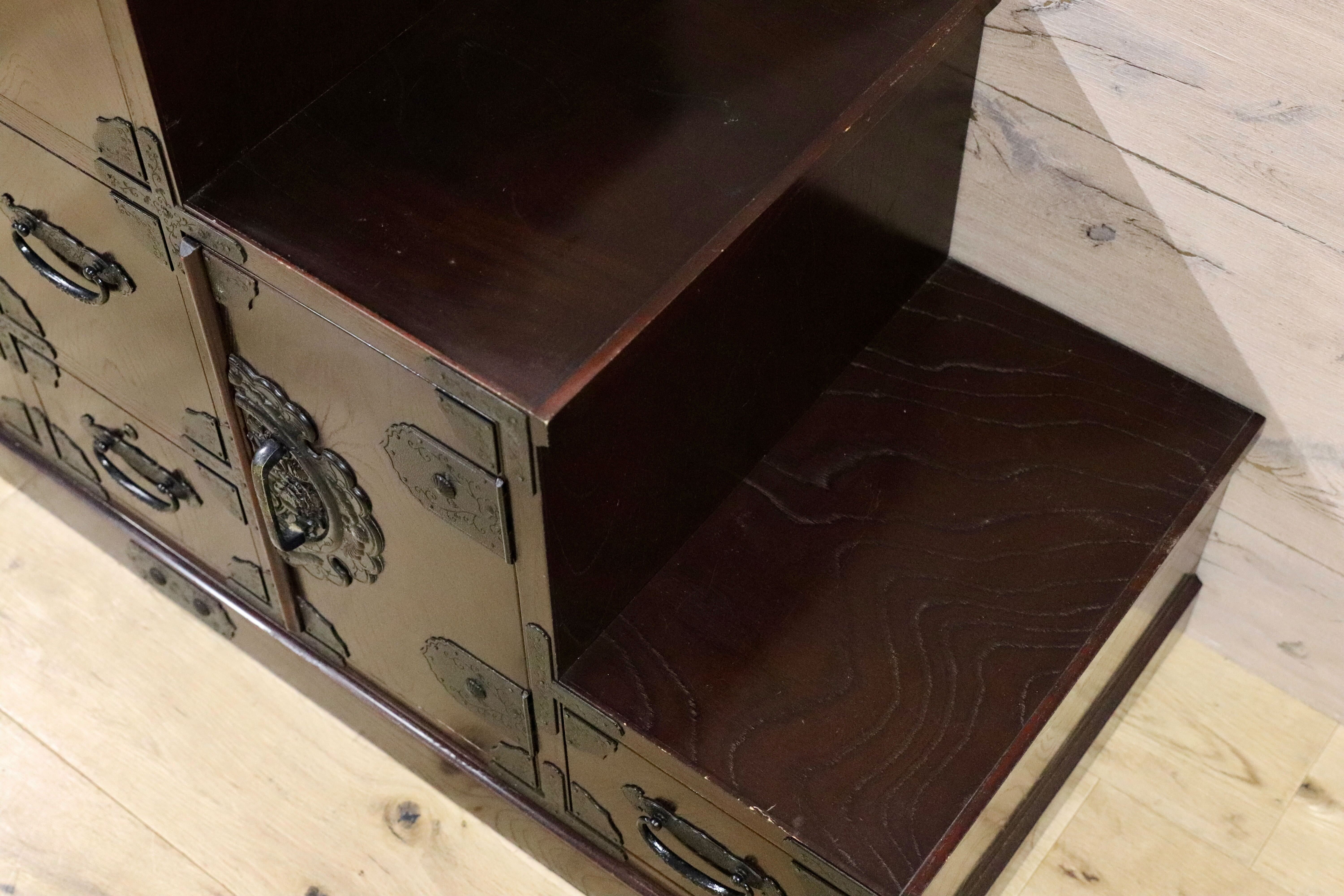 GMGK497○筑後民芸家具 階段箪笥 時代箪笥 レトロ 和家具 和モダン