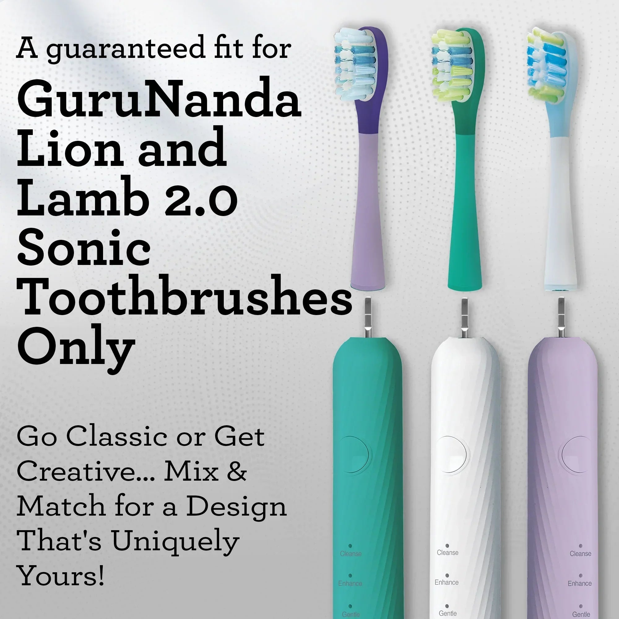 Lion & Lamb 2.0 Replacement Brush Head, Teal – 6 Pack – GuruNanda