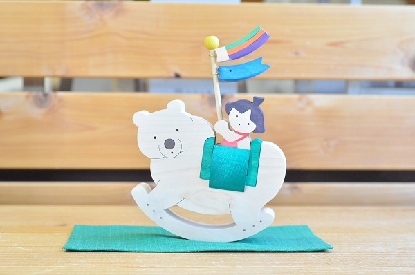 木のおもちゃ杢】 ゆりかごの金太郎坊や（熊） 木のおもちゃHANA