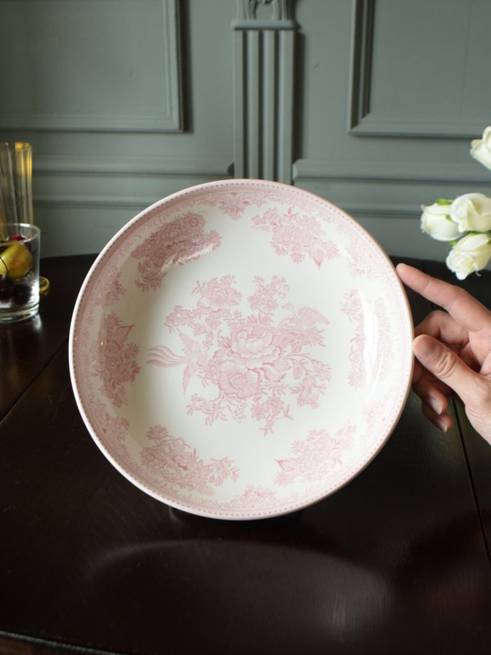 英国輸入雑貨 バーレイ社のパスタプレート(ピンクアジアティック