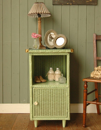 アンティーク ロイドルーム ベッドサイド テーブル（グリーン）(z-205