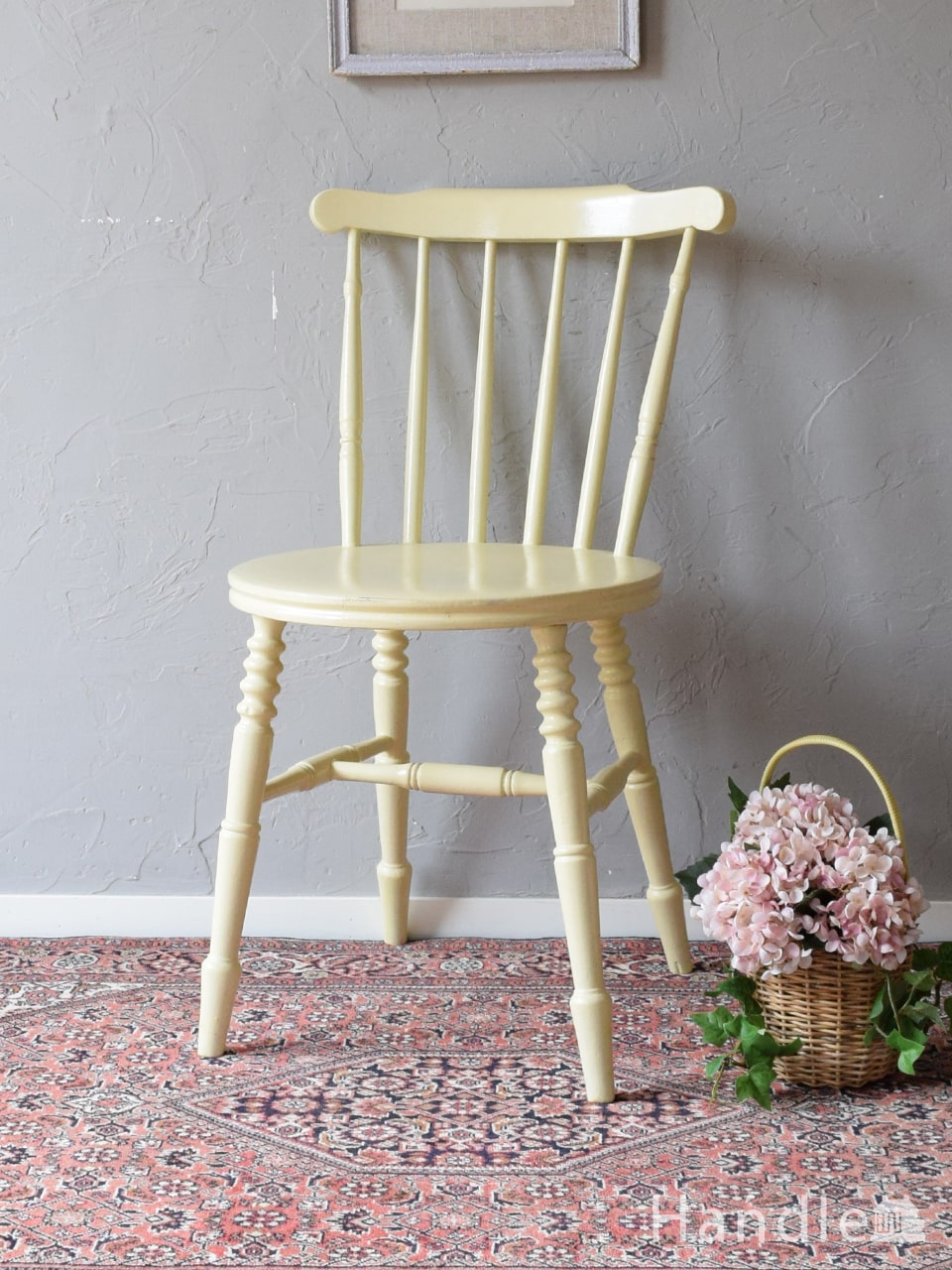 英国アンティークの回転椅子、木製のデスクチェア（リボルビングチェア