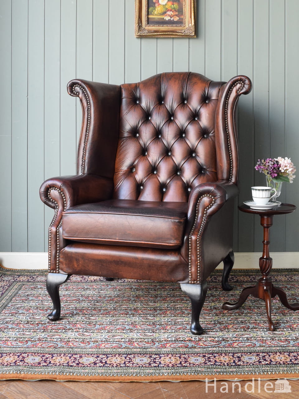 アーコール社のアンティークソファ、1人掛けのラウンジチェア(オレンジ