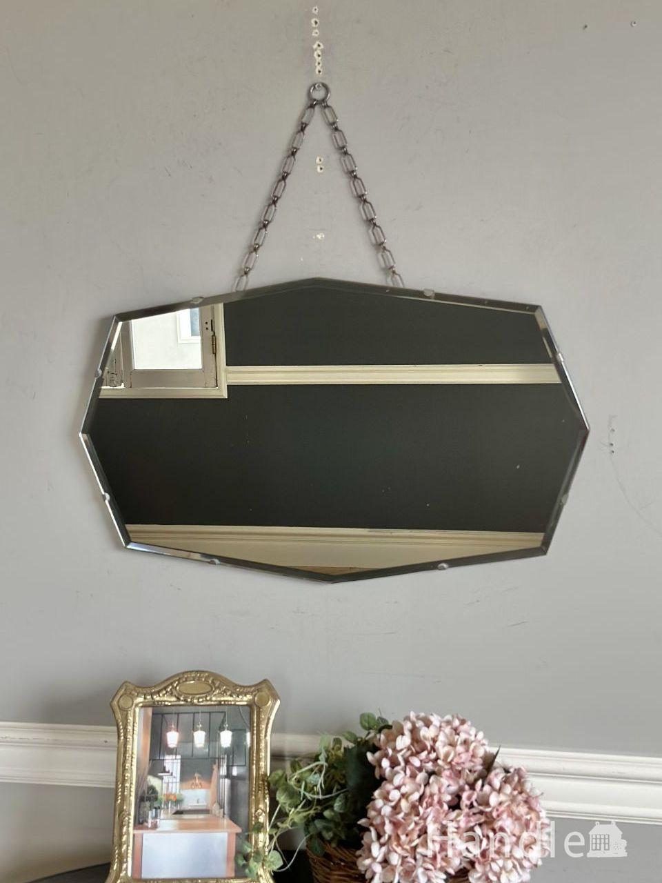 アンティークのおしゃれな壁掛けミラー、分厚いアンティークの