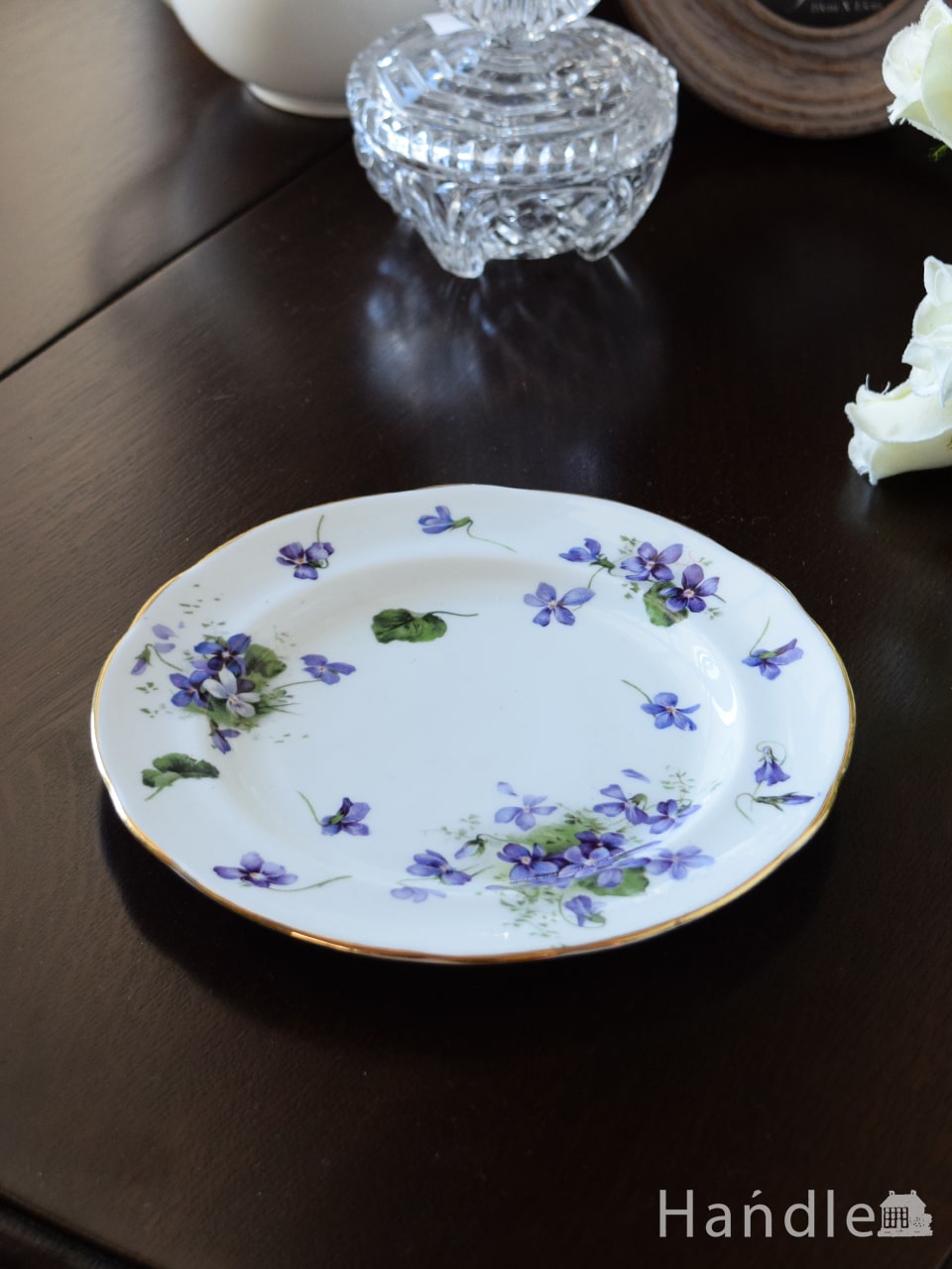 イギリスのアンティーク食器、ハマースレイ窯のすみれ柄のプレート