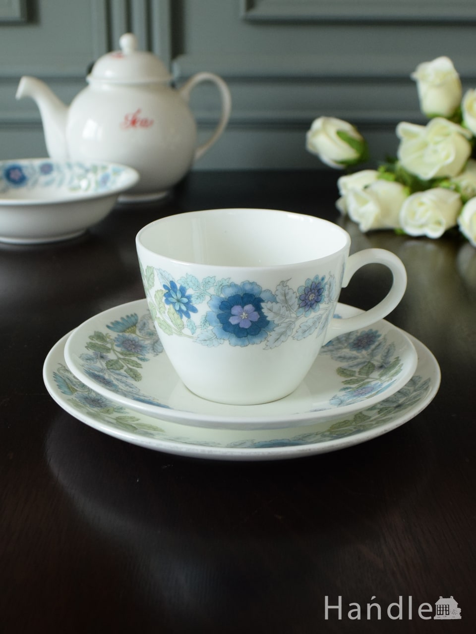 アンティークウェッジウッドのトリオ、クレメンタインCLEMENTINEの