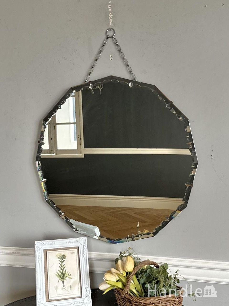 アンティークのミラー、姿見にもなるモールディングミラー（壁掛け鏡