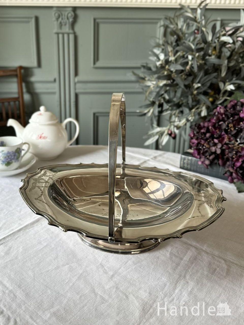 イギリスで見つけたキレイなアンティーク バスケット(k-1675-z