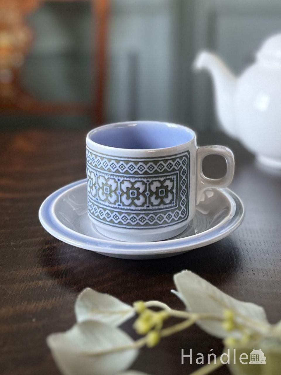 シェリー窯のアンティークカップ＆ソーサー、クイーンアンシェイプの