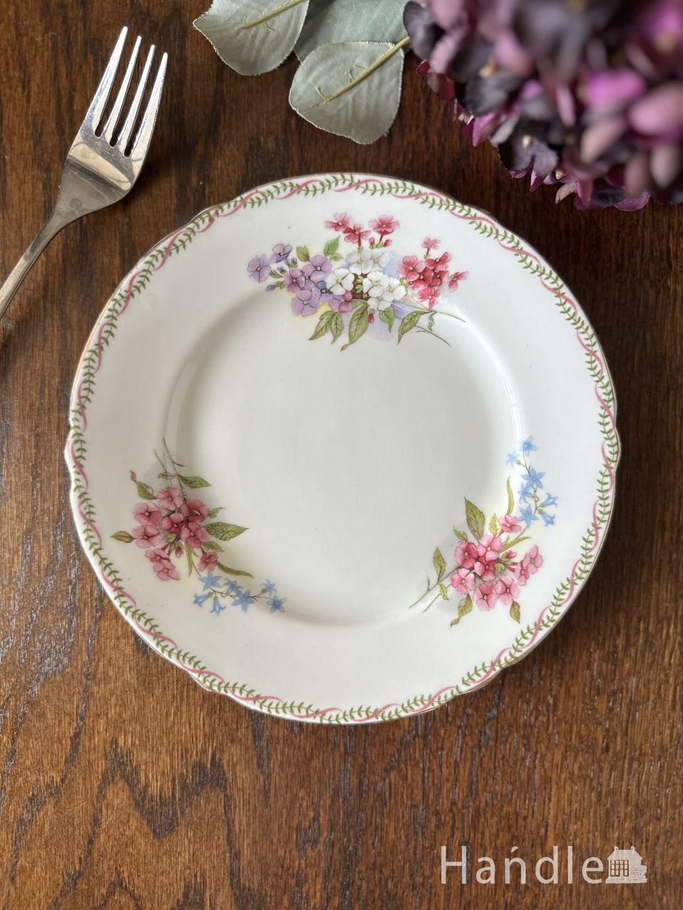 イギリスから届いたシェリーのプレート、撫子が描かれたアンティークの