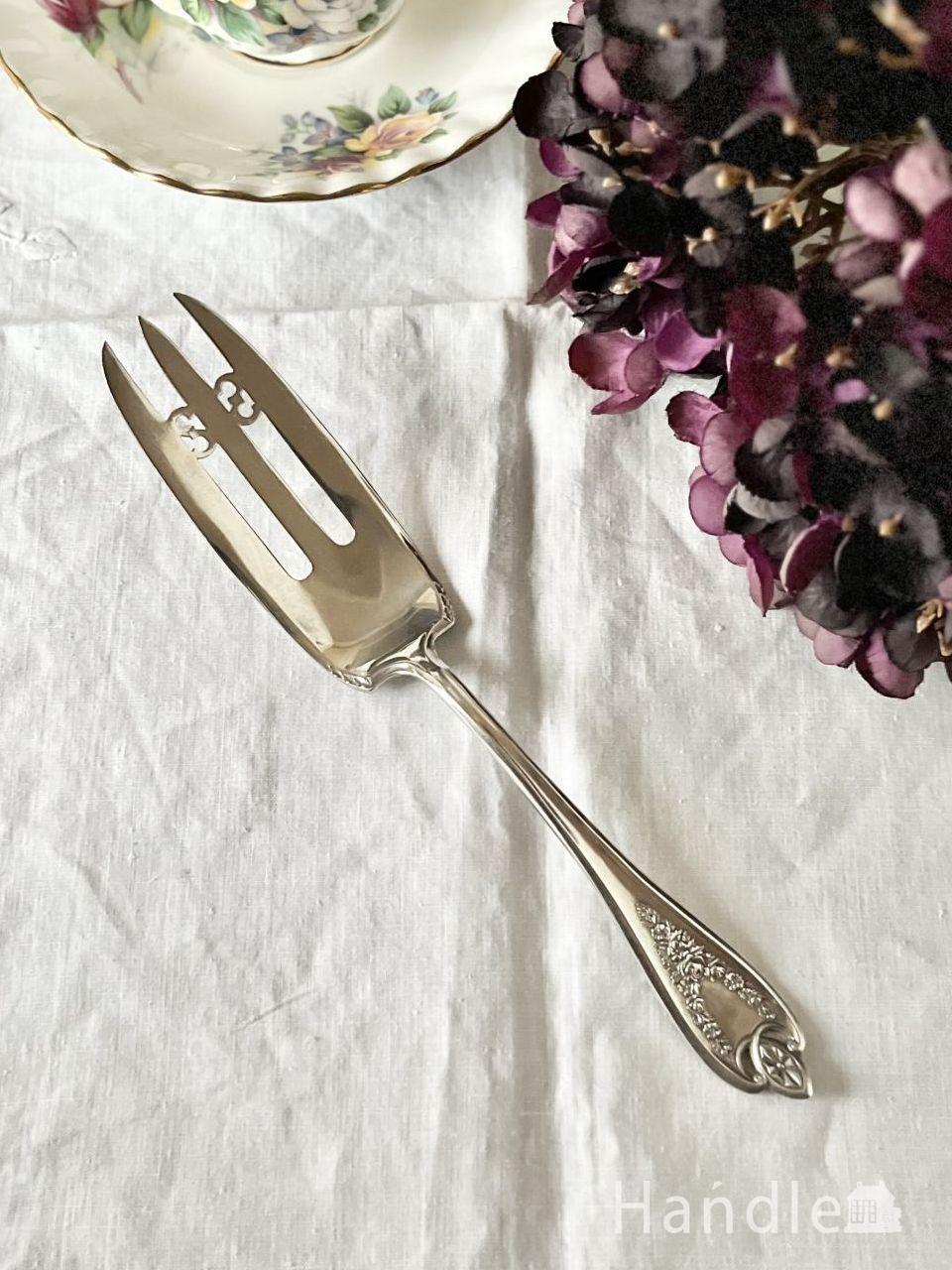 アンティークのシルバーカトラリー、シルバープレートのサーバー