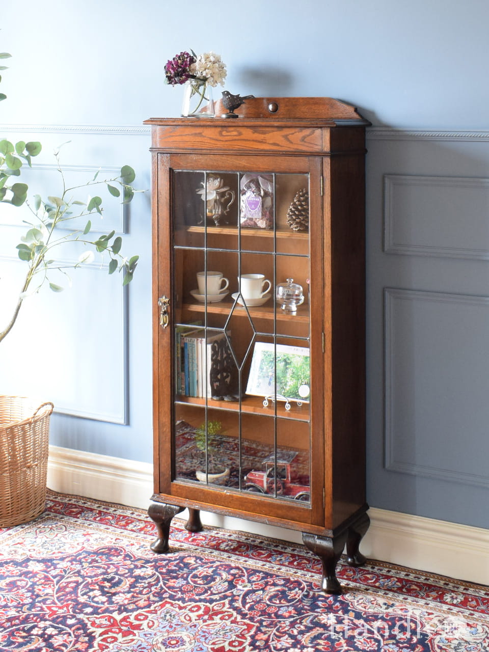 1930年代のアンティーク ガラス キャビネット(d-886-f)｜アンティーク家具