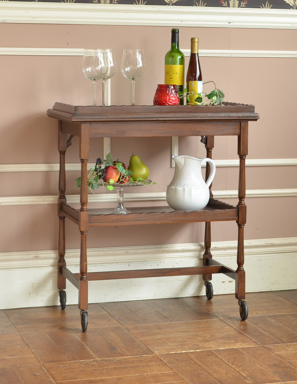 マホガニー材でできたイギリスのアンティーク家具ゲームテーブル(j