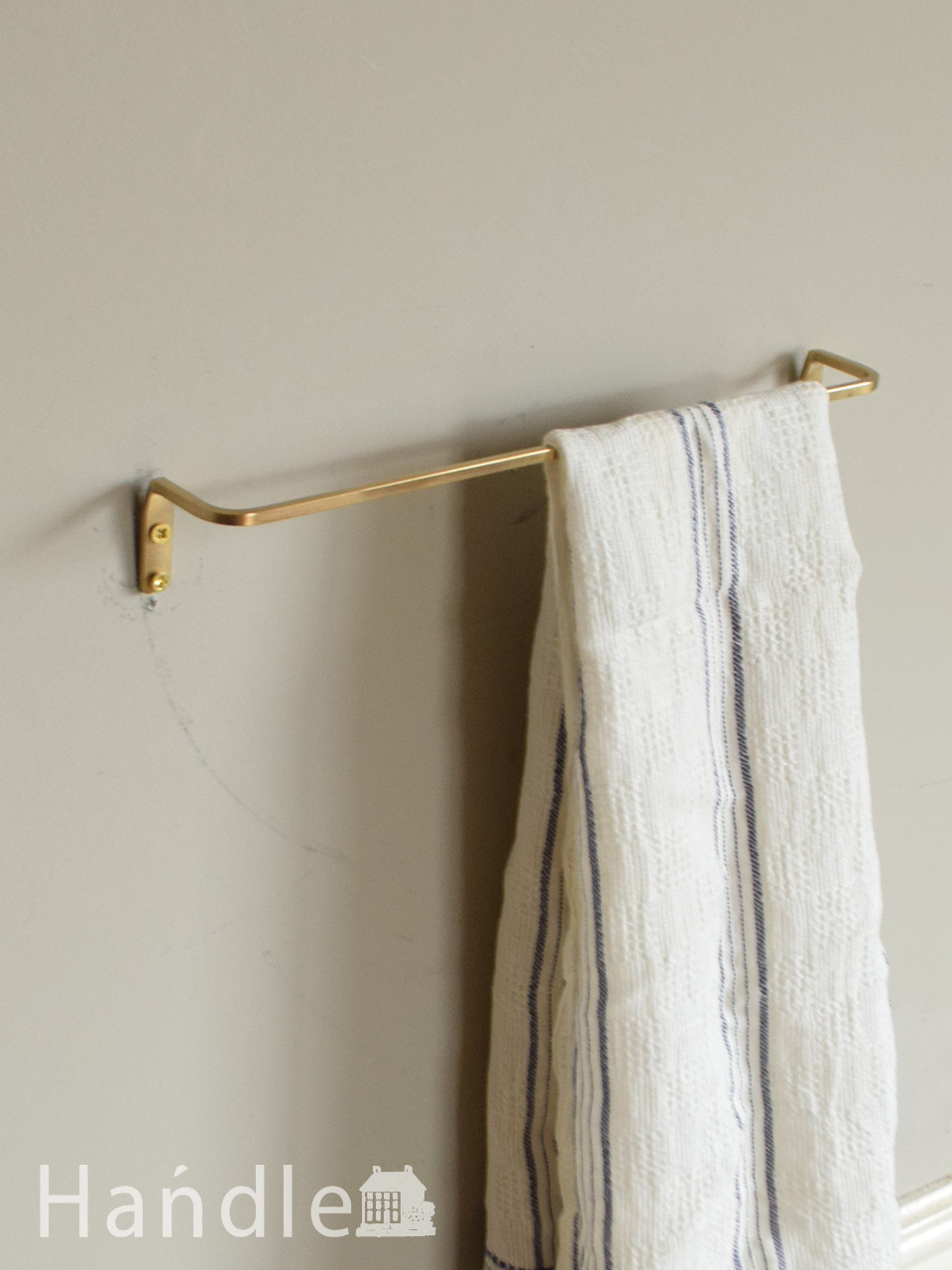 シンプルな真鍮製のタオルハンガーS(ビスセット) (sa-641)｜DIYグッズ