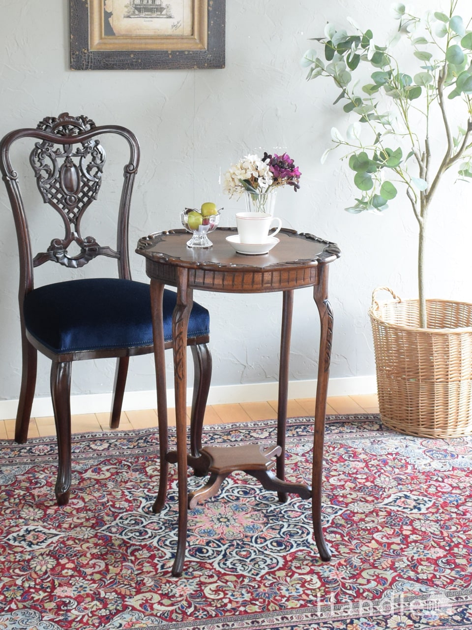 アンティークのめずらしいテーブル、大理石天板のオケージョナル