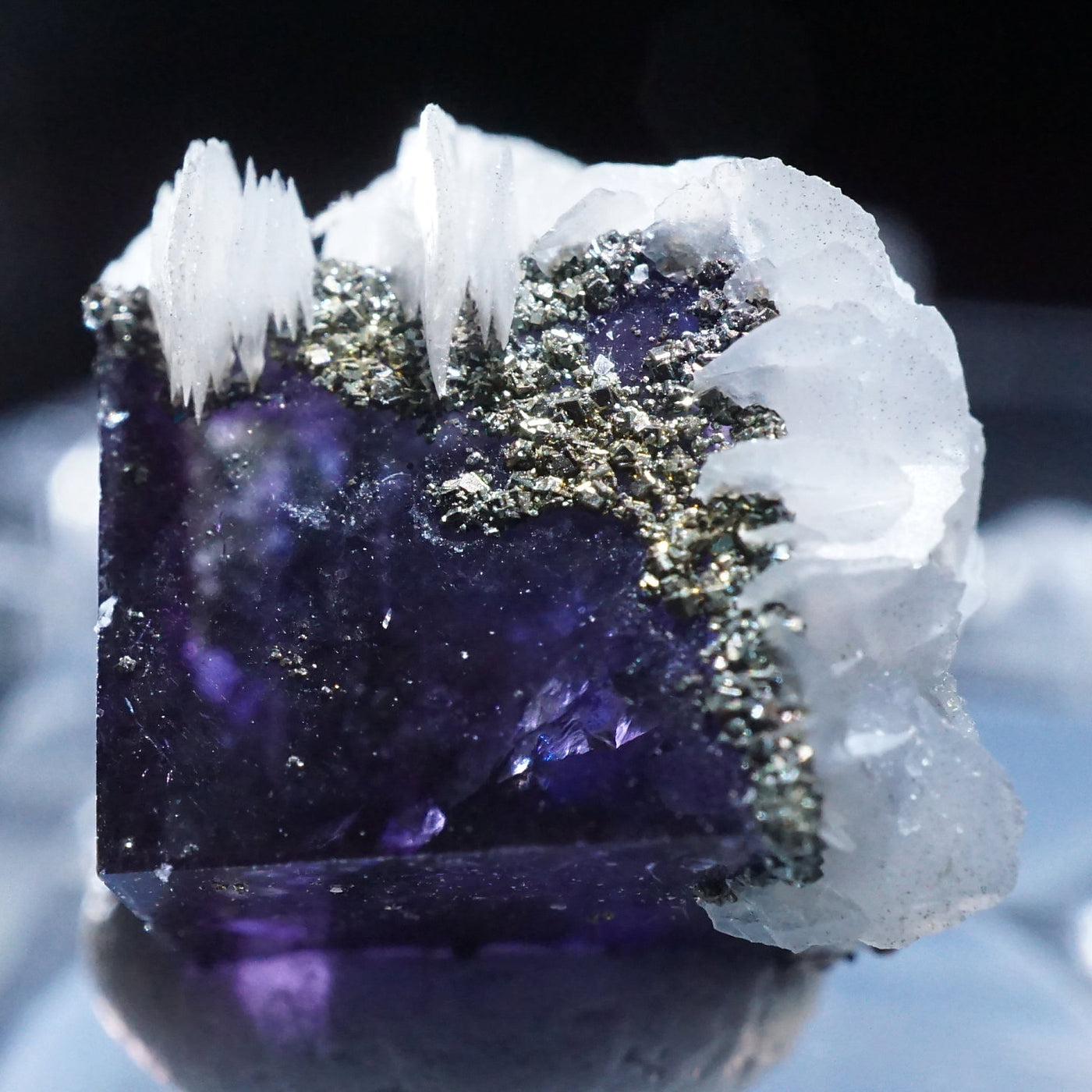 天然石 パイライトインフローライト(ギャラクシーフローライト