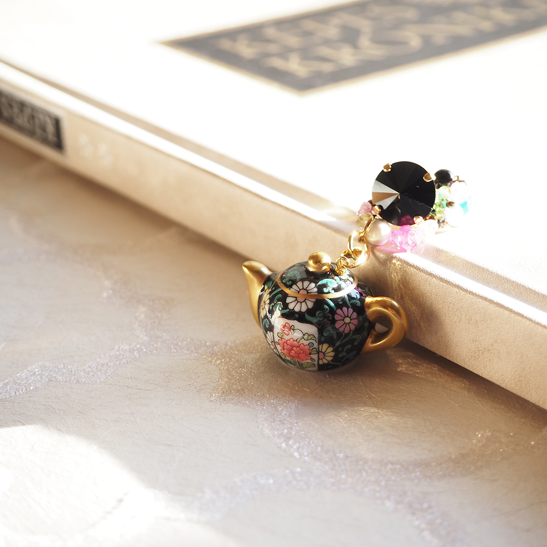 ヘレンド×Korino.I] ピンブローチ ティーポット ヴィクトリア・ブーケ