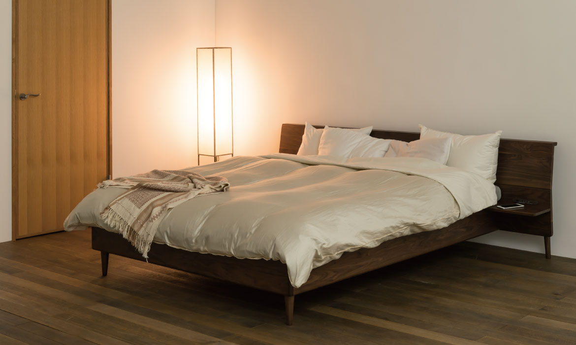 月光 両テーブル付きベッド ベッドフレームのみ | 飛騨産業株式会社