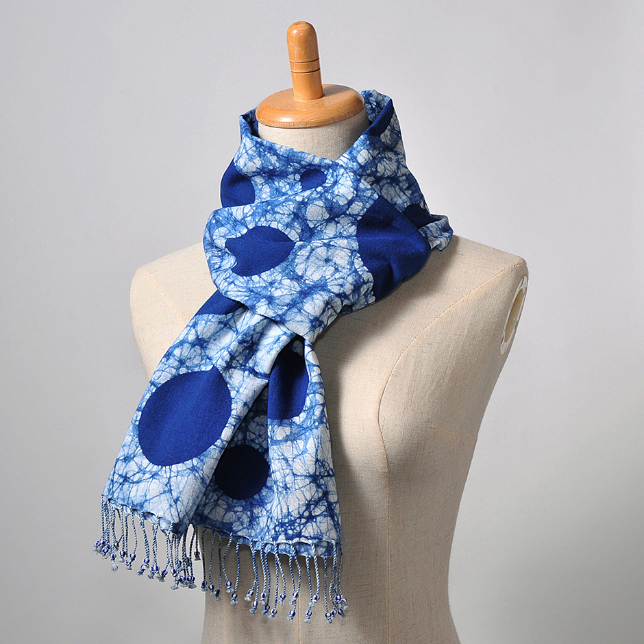 ろうけつ染めのサマーストール | 草木染工房 ひとつ屋