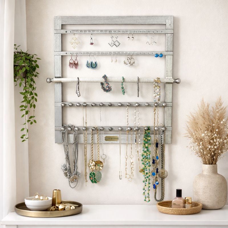 Hanging Jewelry Frame ~ Silver - Hives And Honey