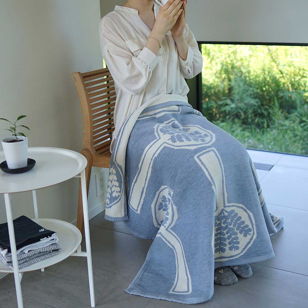 KLIPPAN クリッパン シュニールコットン ハーフブランケット FOREST