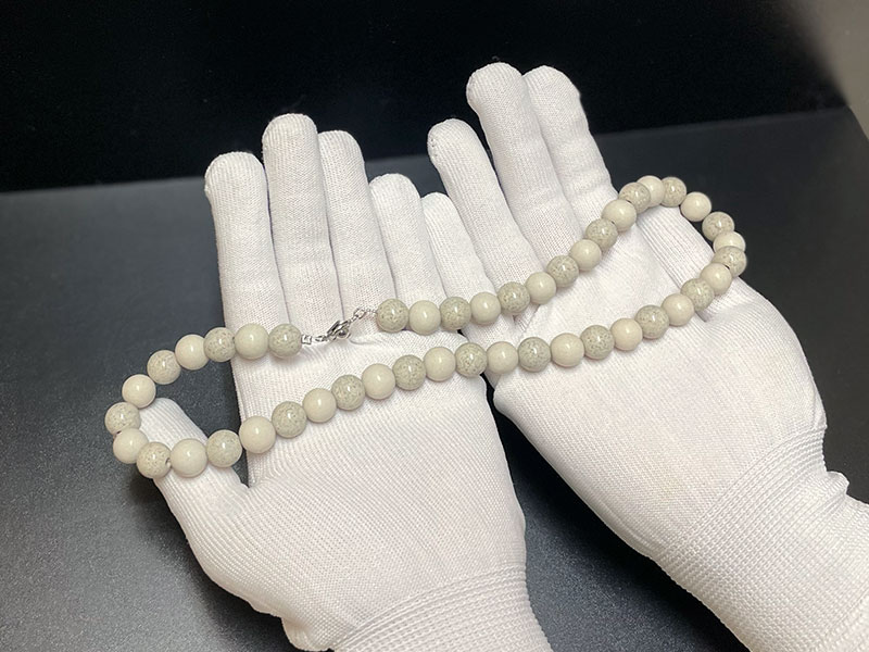 北投石ネックレス茶50センチシルバー金具NO25-2417 北投石ネックレス茶