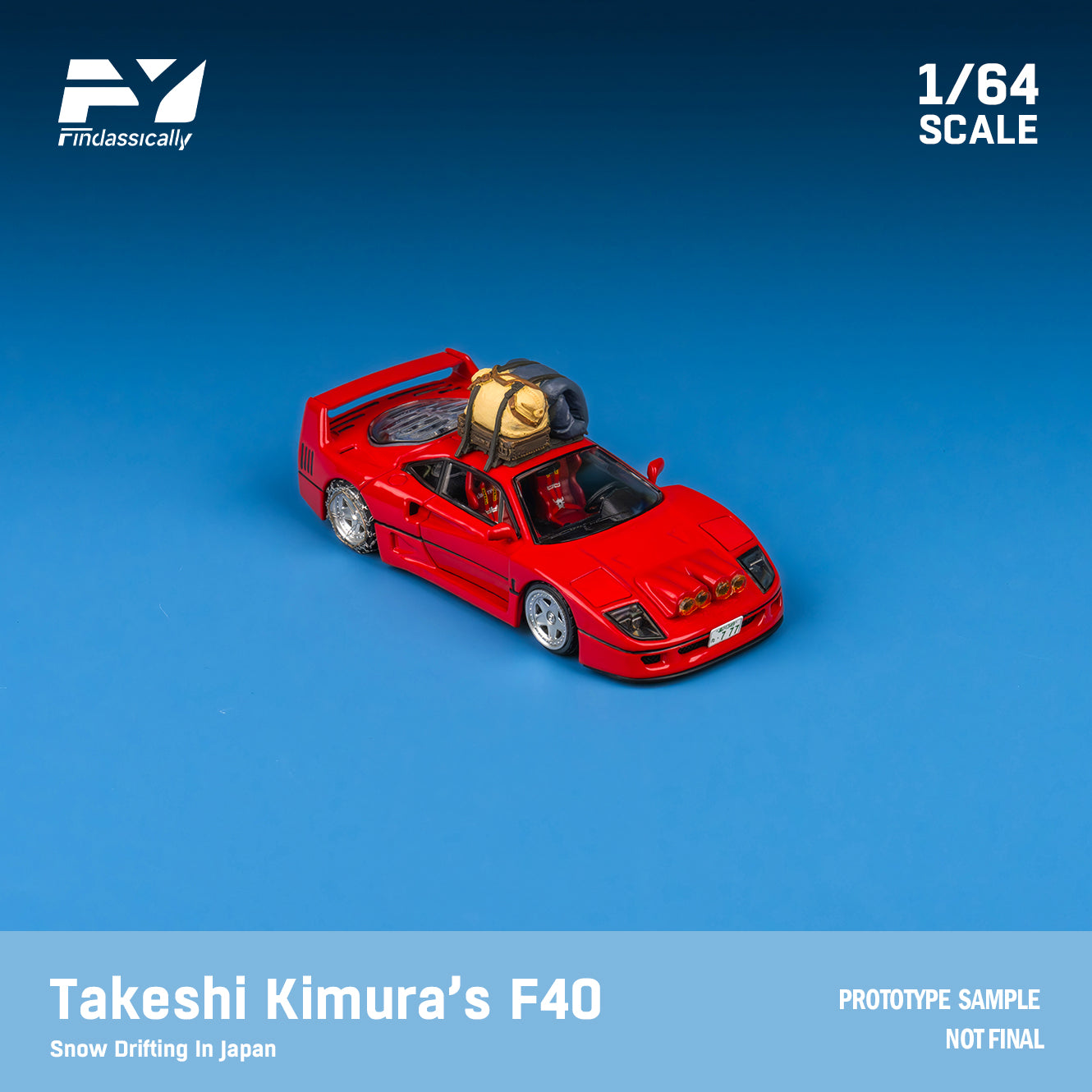 Finclassically 1:64 F40 Rosso Red Snow Version – Horizon Diecast