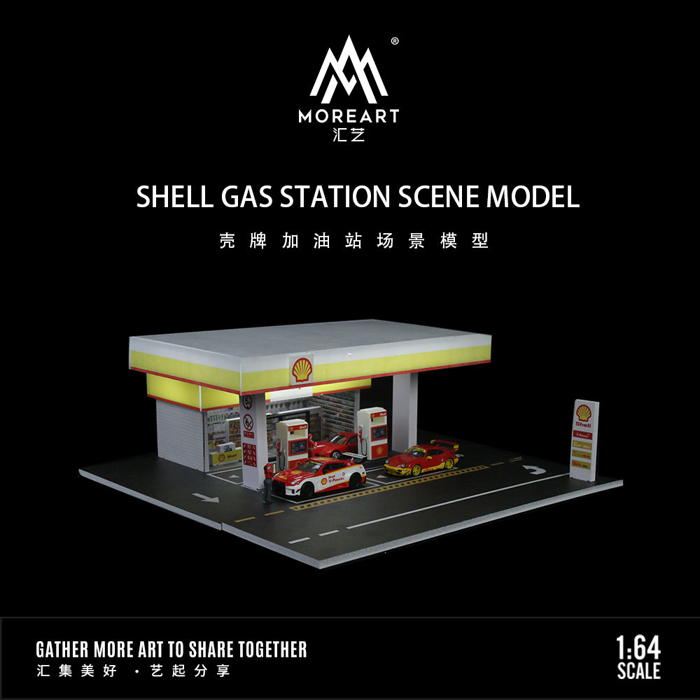 MoreArt 1:64 SHELL GAS STATION SCENE MODEL MO936209 – Horizon Diecast