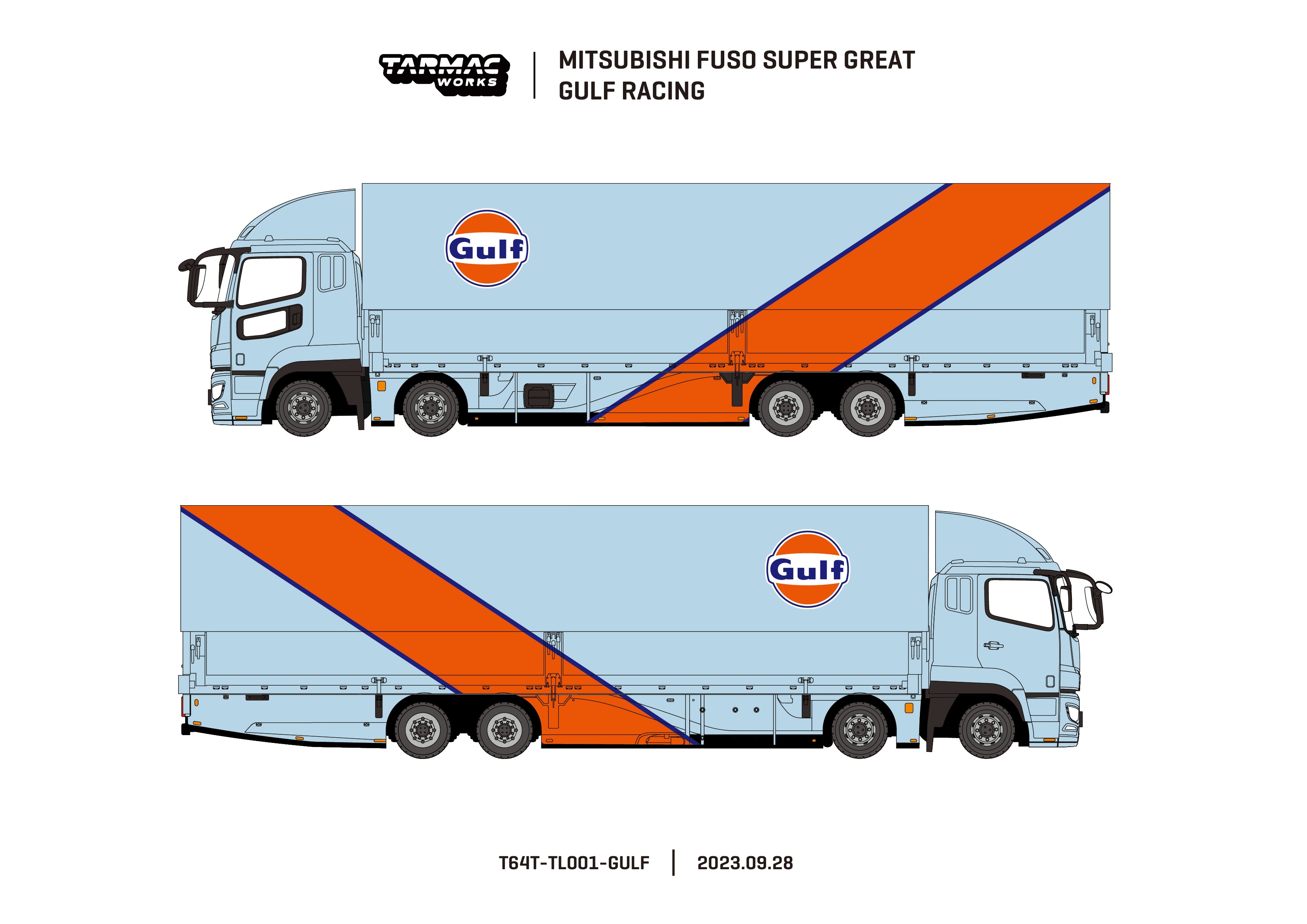 Tarmac Works 1:64 Mitsubishi Fuso Super Great GULF Racing