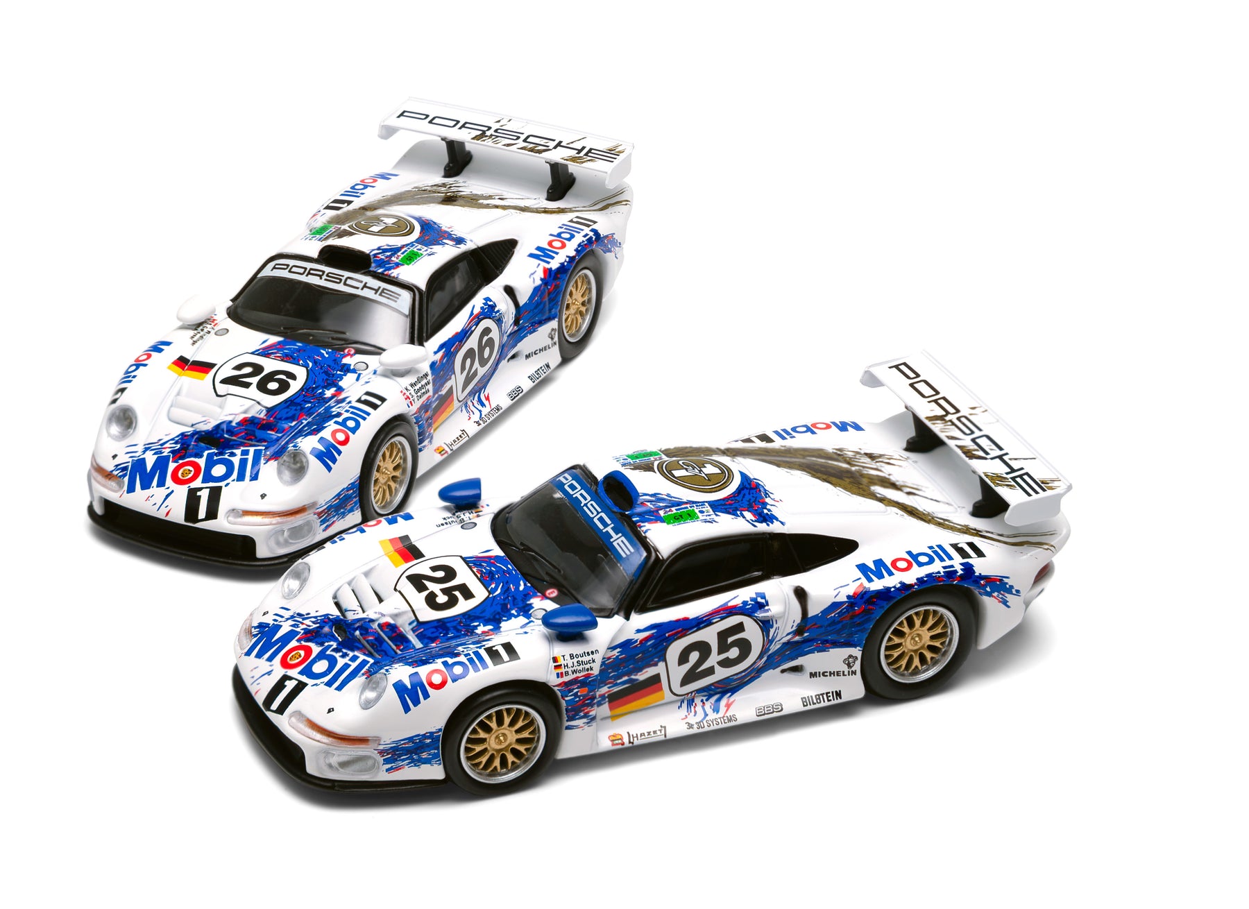 Sparky x Tiny 1:64 Porsche 911 GT1 2-car set 24h Le Mans 1996 #25