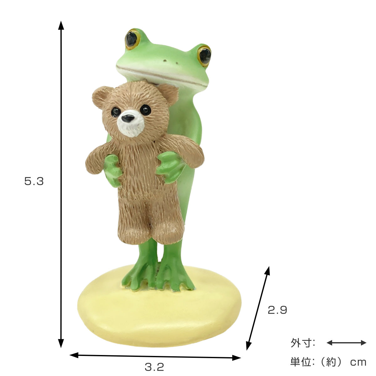 コポー クマを抱っこするカエル カエル 置物 – ハウジー