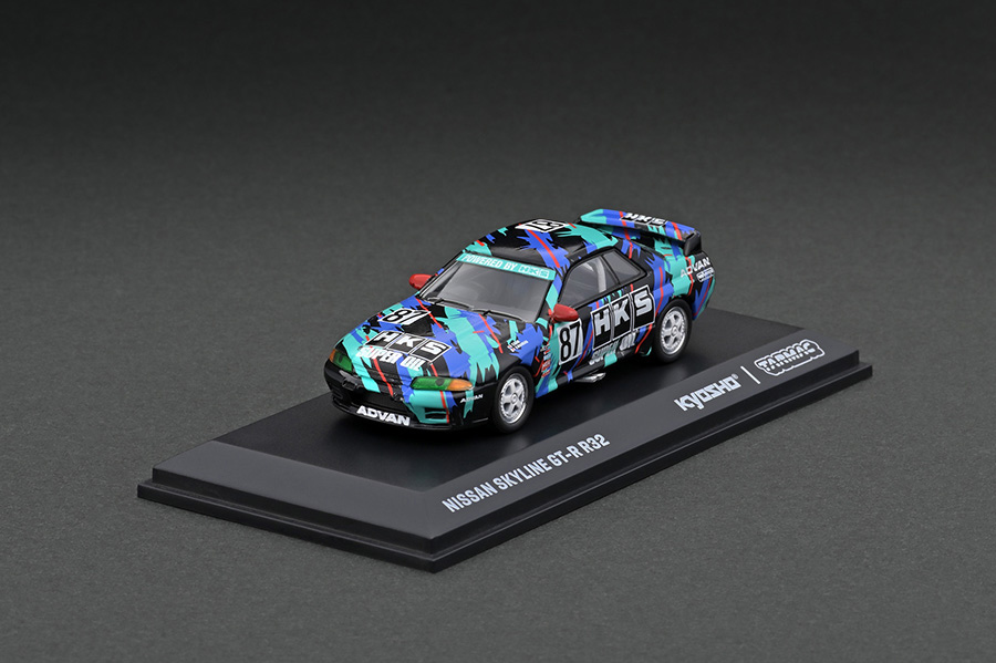T64K-001-HKS 1/64 Nissan Skyline GT-R R32 HKS With metal oil can
