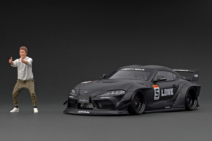IG2652 1/18 LB-WORKS TOYOTA SUPRA (A90) Matte Black With Mr. Kato