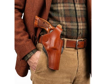 ハンドメイドレザーチェストホルスターはS&Wモデル686 10 19 60に適合