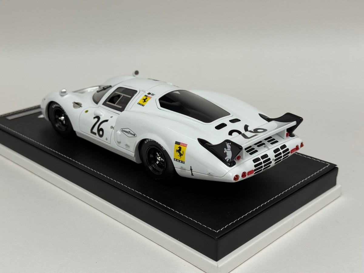 1/18 AB Models Ferrari 365 P2 White Elephant Car #26 1967 Le Mans