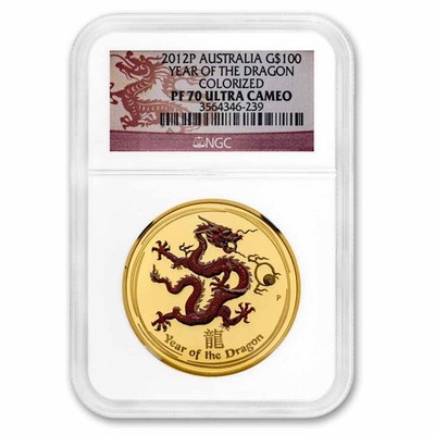 2012-P AUS 1 oz Gold Colorized Year of the Dragon PF-70 NGC | eBay