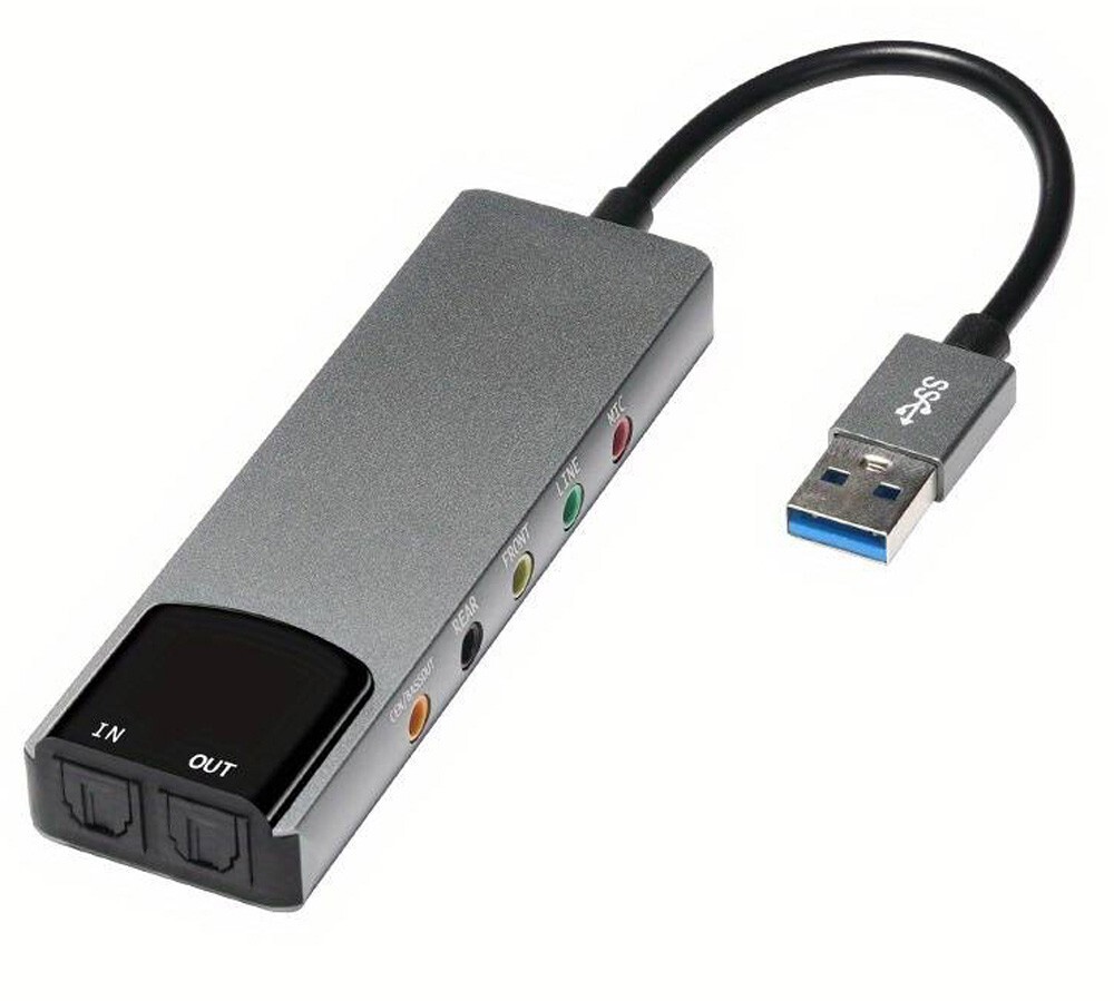 External USB Sound Card W/ Optical Analog Stereo 5.1 Outputs For